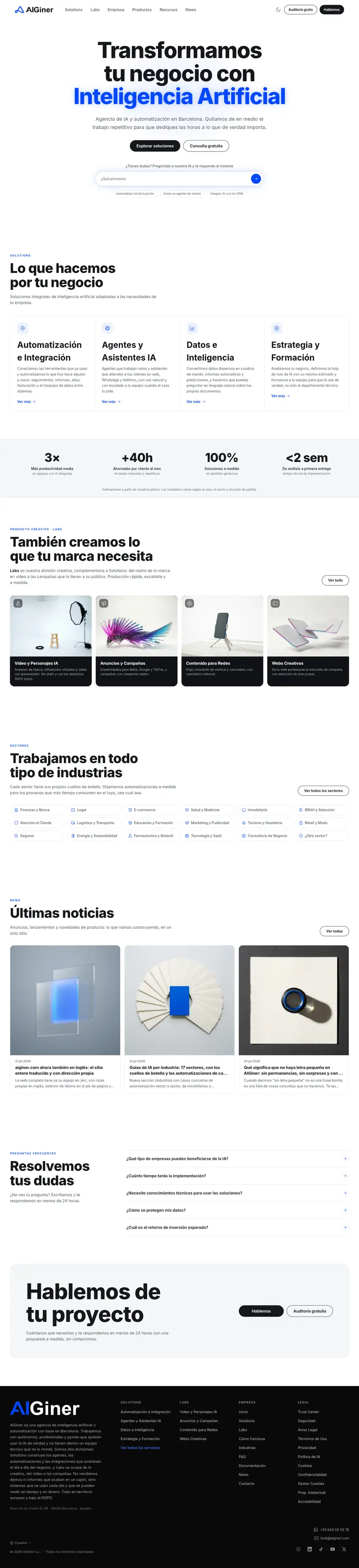 Captura de la web de AIGiner
