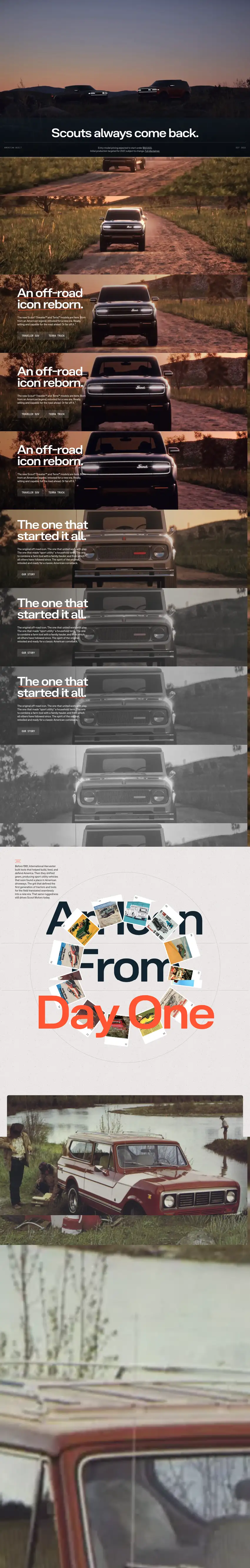 Captura de la web de Scout Motors