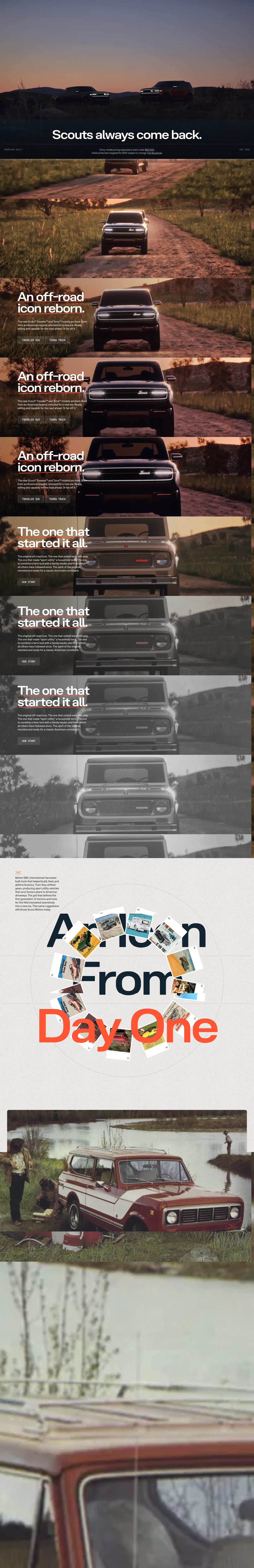 Captura completa de scoutmotors.com en escritorio
