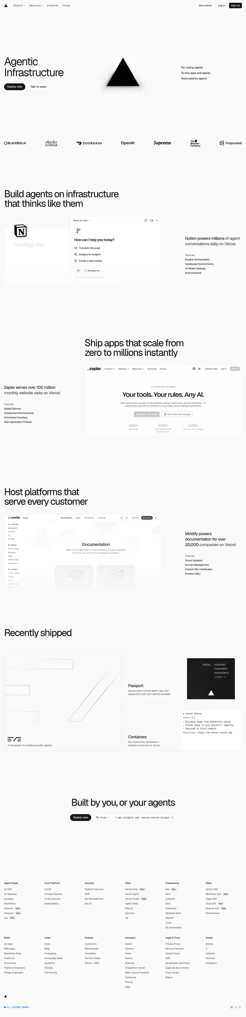 Captura de la web de Vercel